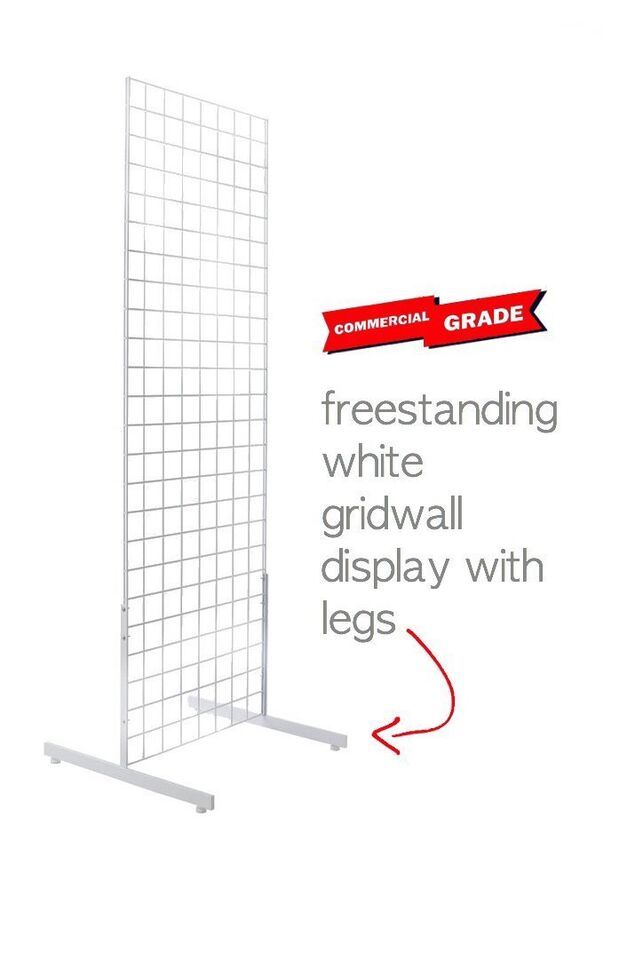 Only Hangers Commercial Grid Unit, 2&#39; x 6&#39; with Legs, White - $167.97