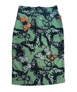 Lularoe Cassie Green Butterfly Print Stretchy Comfortable Pencil Skirt S... - $25.71 CAD