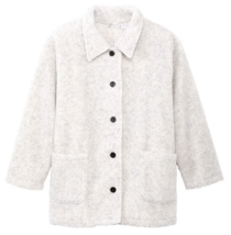 NEW Womens Berber Coat Jacket sz L ladies 14/16 oatmeal beige pockets button up - £16.04 GBP