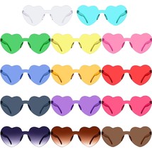14 Pairs Rimless Heart Shape Sunglasses Frameless Heart Sunglass, 14 Color - £19.23 GBP