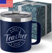 Best Teacher Ever Tumbler with Lid- New Teacher Appreciation Gifts Ideas - 14Oz - £24.19 GBP