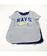 Women&#39;s Tampa Bay Rays MLB Baseball Navy Gray T-shirt Shirt Size Large - $123.91 MXN