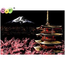 Scratch Painting Mt Fuji    Large Size  40.5 x 28.5 cm - £10.54 GBP