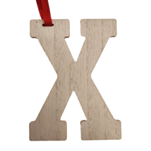 Wooden Letter Distressed Ornament Decor White Initial Monogram gift X - $8.91
