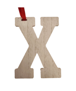 Wooden Letter Distressed Ornament Decor White Initial Monogram gift X - £7.11 GBP