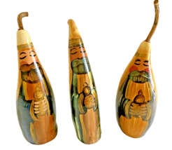 Gourds Christmas 3 Wise Men Hand Painted Holiday Decorations 6-7 Inch Nativity - £18.53 GBP