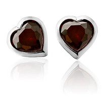 3mm - 6mm WOMEN/CHILDRENS Heart Shape Red Garnet Screwback Earrings 14K Wg - £13.05 GBP