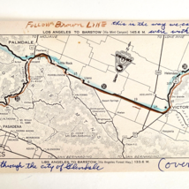 c1950s National Automobile Club Los Angeles to Barstow Written Directions Card - £14.90 GBP