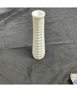 Vintage E.O. Brody Co. White Milk Glass Quilted Pattern Bud Vase 8.75&quot; - $8.10
