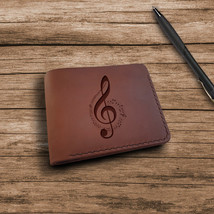 Music Teacher Gift Personalized Leather Wallet Customi Handmade Engraved Wallet - £35.18 GBP