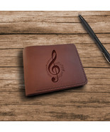 Music Teacher Gift Personalized Leather Wallet Customi Handmade Engraved... - £35.85 GBP