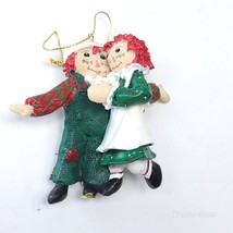 Vintage RAGGEDY ANN &amp; ANDY Christmas Ornament 3&quot; Figurine 1998 Dancing - £7.77 GBP