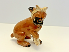 Boxer Dog Ceramic Figurine Bandaged 3 Inch by 3.25 Inch Brown Japan - $14.82