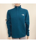 The North Face Men&#39;s Leo 1/4 Zip Sweater Fleece Jacket Monterey Blue Hea... - £39.05 GBP
