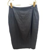 Valerie Stevens Black Pure Linen Wrap Pencil Skirt, Size 6 - $14.02 CAD