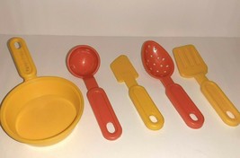 Fisher Price Fun w/Food Vtg Lot Utensils Knife Spatula Ladle Serving Spoon Pan - £10.08 GBP