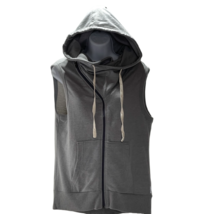R8 ACTIVEWEAR Vest Gray Sweatshirt Hoodie Asymmetrical Zip Women&#39;s Size M - £18.97 GBP