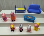Peppa Pig Mummy Suzy Sheep figures lot couch sofa table bed for house pl... - $8.90