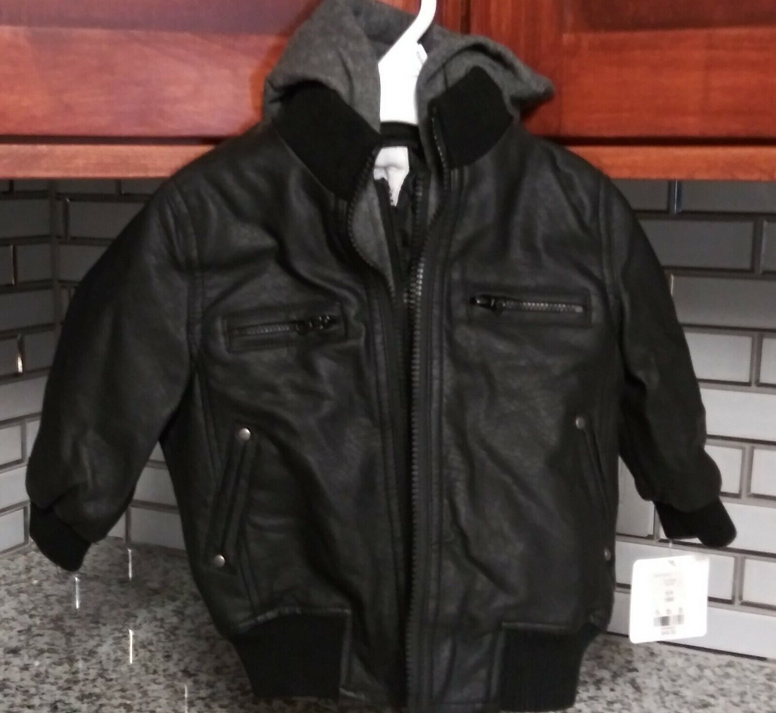 Primary image for STARTING OUT BLACK REMOVABLE HOOD/BIB COAT BOYS SIZE 18 MONTHS