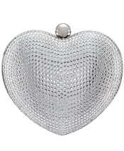 NINA Amorie Crystal Embellished Heart Minaudiere Clutch - £35.61 GBP