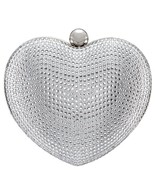 NINA Amorie Crystal Embellished Heart Minaudiere Clutch - £35.72 GBP