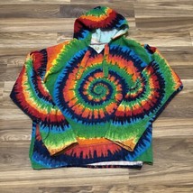 Vintage Baja Joe Tie Dye Rainbow Hoodie Poncho Adult Men’s Size Large - £20.68 GBP