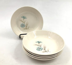 Taylor Smith T  Blue Lace 5&quot; Coupe Cereal 5 Bowls Earthenware USA Teal G... - $49.49