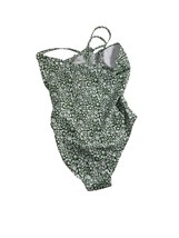 Shein Teen Girls Bathing Suit Size 160 14/16 Green Ditsy Floral Cut Out - £9.44 GBP