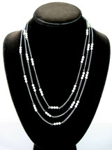 FAUX PEARL Imitation NECKLACE Vintage Beaded Groups of 3 Beads Silverton... - $12.99