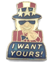 Uncle Sam I Want Yours Vintage Lapel Hat Pin USA Political - £7.95 GBP