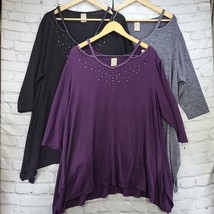 Faded Glory Sweaters Plus Size 2X (18W-20W) Cold Shoulder Tunic Lot Of 3  - £23.73 GBP