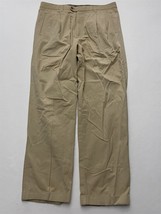 Bruno Saint Hilaire 38 x 34 Khaki Pleated &amp; Cuffed Flap Pocket Chino Pants - £40.15 GBP