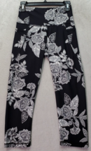 Old Navy Active Capri Legging Womens Medium Black Floral Elevate Elastic... - $18.45