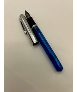 Vintage Sheaffer Fountain Pen Chrome &amp; Blue Plastic Translucent Body USA - €25,26 EUR