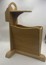 Vtg Magazine &amp; Ashtray Stand Rack Snack Beer Drink Tray Side Table - £77.32 GBP