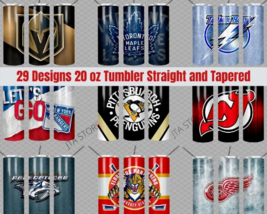 NHL Hockey 29 Teams Skinny Straight &amp; Tapered Tumbler Designs Bundle - $47.59 MXN