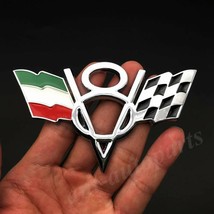  Italy Italian Flag V8 Vintage Logo Car Trunk Emblem  Decal Sticker - £73.37 GBP