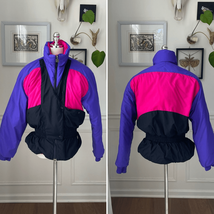 Vintage 80s White Stag Bold Colorblock Ski Winter Jacket Coat L - $68.40