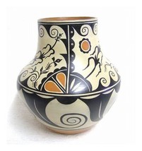 Santo Domingo 12&quot; Migration Polychrome Vase Pottery Hand Built by Thomas Tenorio - £2,248.39 GBP