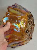 Carnival Glass Iridescent Serving Bowl Marigold image 4