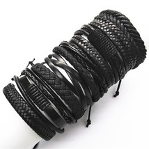 S 10pcs set wrap woven fashion handmade men bracelets women leather bracelet men bangle thumb200
