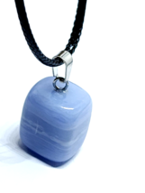 Blue Lace Agate Necklace Gemstone Pendant Spiritual Anxiety Protection (Random) - £4.82 GBP