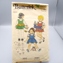 Vintage Sewing PATTERN Butterick 6457, Toddlers 1970s Jumper Blouse and Bag - $7.85