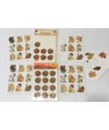 Vintage Thanksgiving fall sticker lot turkey pilgrim tree leafs stickers - $27.15 CAD
