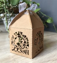 100*Love Bird Kraft Paper Small Gift Packaging Box Laser Cut Wedding Fav... - $34.00+