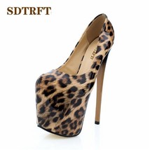 SDTRFT zapatos mujer Spring/Autumn Leopard Print Stilettos 20 22cm Thin Heels pa - £84.81 GBP