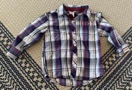 Baby Boy GUESS Plaid Button Up Shirt Size 18 Months - £8.60 GBP