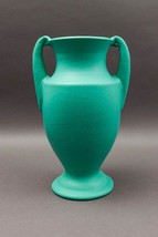 Phaltzgraff York, PA 146 Vintage Arts &amp; Crafts Green Pottery Handled Vase 12.5&quot; - £597.50 GBP