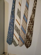 Vintage Ties Lot Of 4 RETRO 70&#39;S 80&#39;S Neck Ties Pre-owned Multi Color JCPenney’s - £14.88 GBP