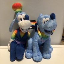 Just Play Disney Rainbow Collection 9&quot; Goofy  &amp; Pluto Plush Pride Collection - £13.44 GBP